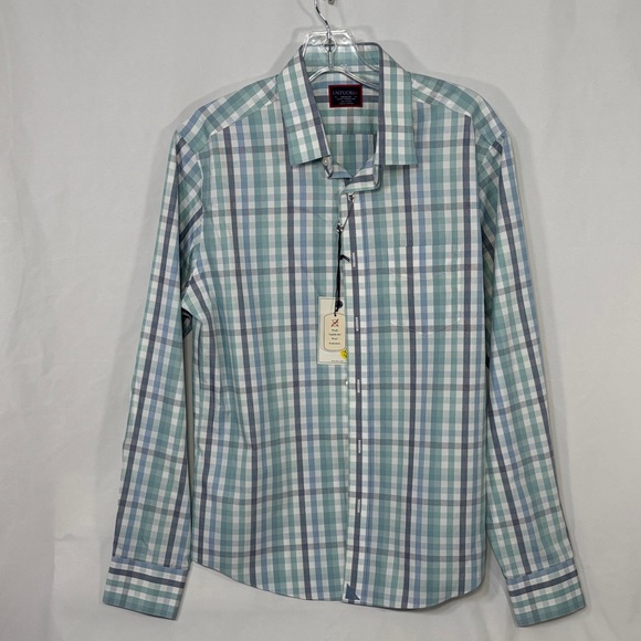 UNTUCKit Classic Blue and White Plaid Shirt Men’s Medium - Picture 1 of 10